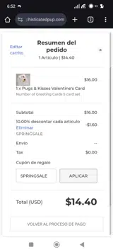SPRINGSALE coupon verification screenshot