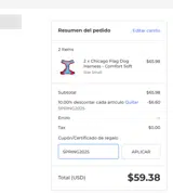 SPRINGSALE coupon verification screenshot