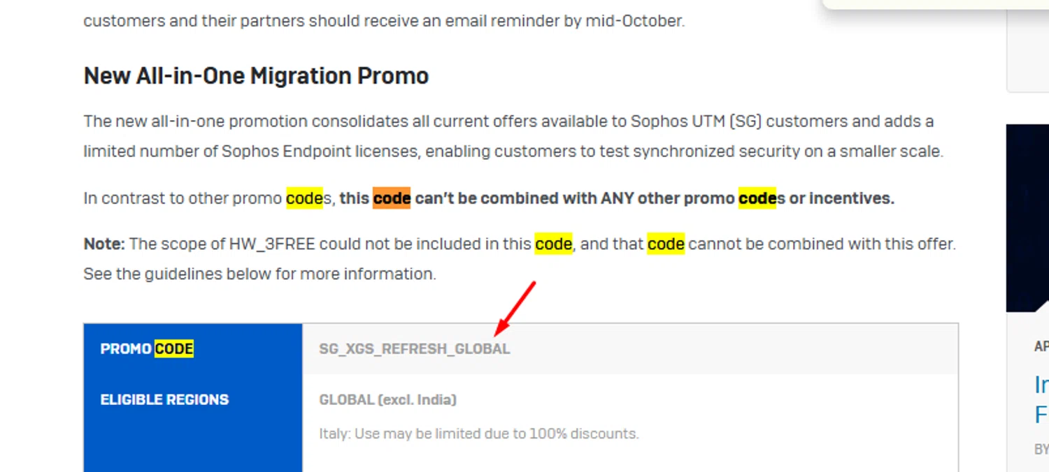 Sophos promo code screenshot showing code SG_XGS_REFRESH_GLOBAL applied at Sophos checkout page. Uploaded by SimplyCodes community member carlosrivero on Oct 9, 2025