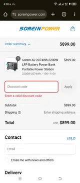 5offsorein coupon verification screenshot