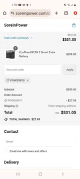 POWSOR10 coupon verification screenshot