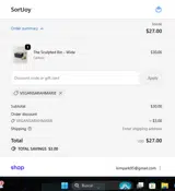 VEGANSARAHMARIE coupon verification screenshot
