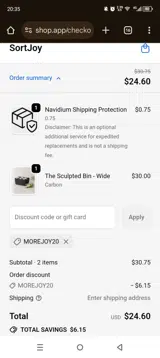 Morejoy20 coupon verification screenshot