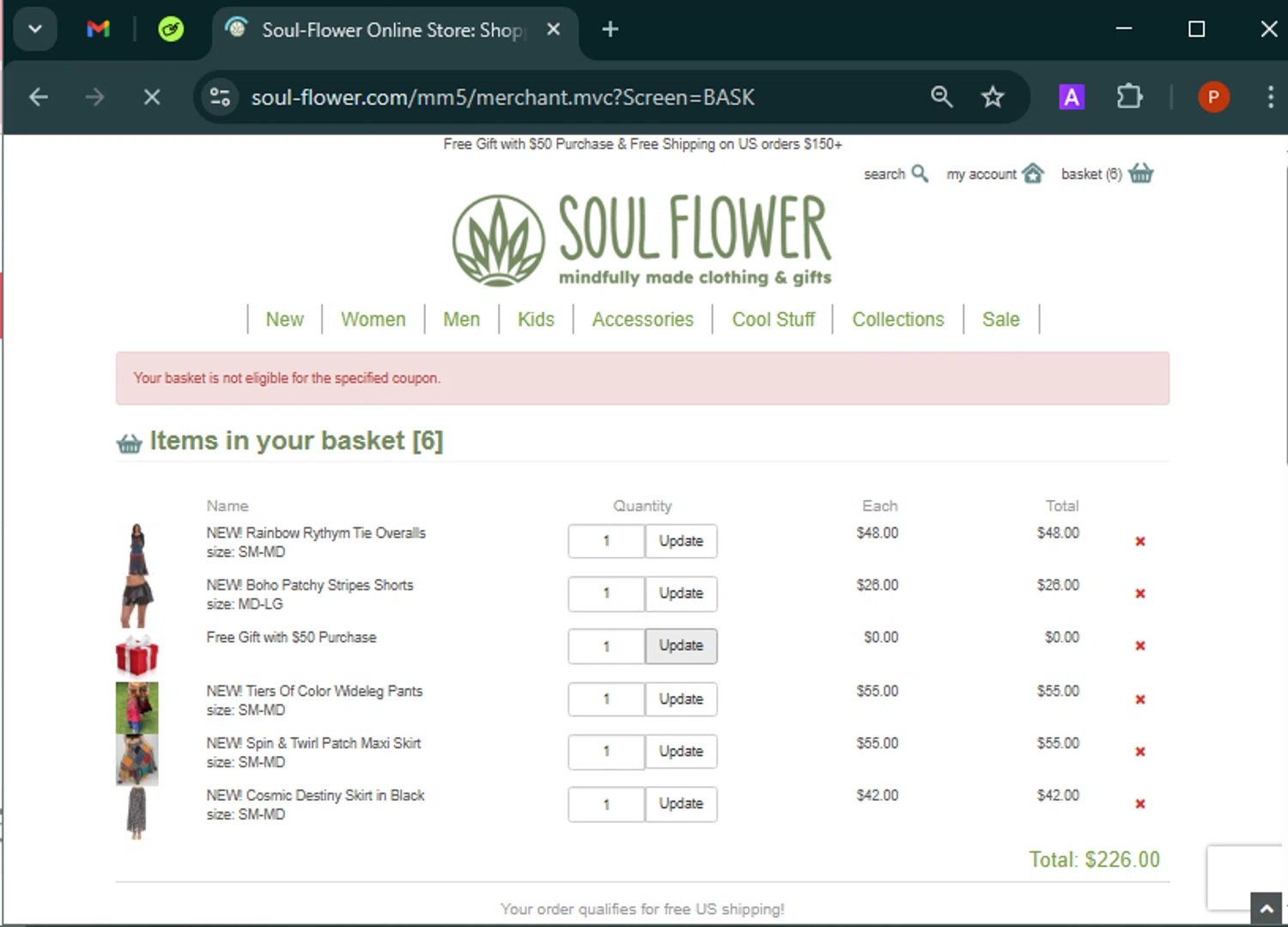 Soul Flower promo code screenshot showing code SAVENOW applied at Soul Flower checkout page. Uploaded by SimplyCodes community member Isabelle_adjanichamber on Mar 28, 2025