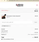 Soulmate Customs coupon verification screenshot