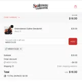 Soulmate Customs coupon verification screenshot