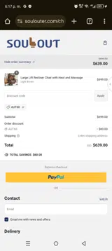 Aut60 coupon verification screenshot