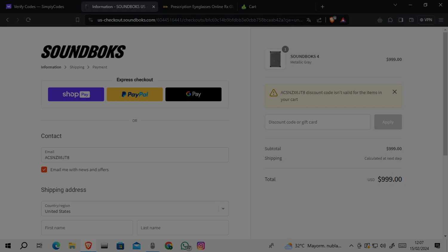 where to use Soundboks promo code box