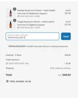 TANYAJHOLLIDAYY coupon verification screenshot