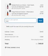 DAW coupon verification screenshot