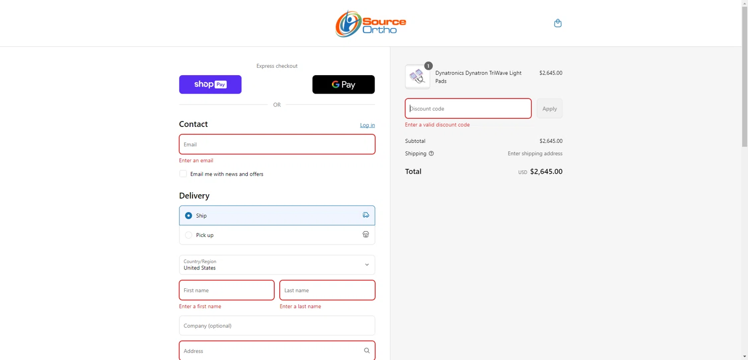 SourceOrtho coupon code screenshot showing code LIGHT20 applied at SourceOrtho checkout page. Uploaded by SimplyCodes community member PromoAdmiral6652 on Aug 1, 2025