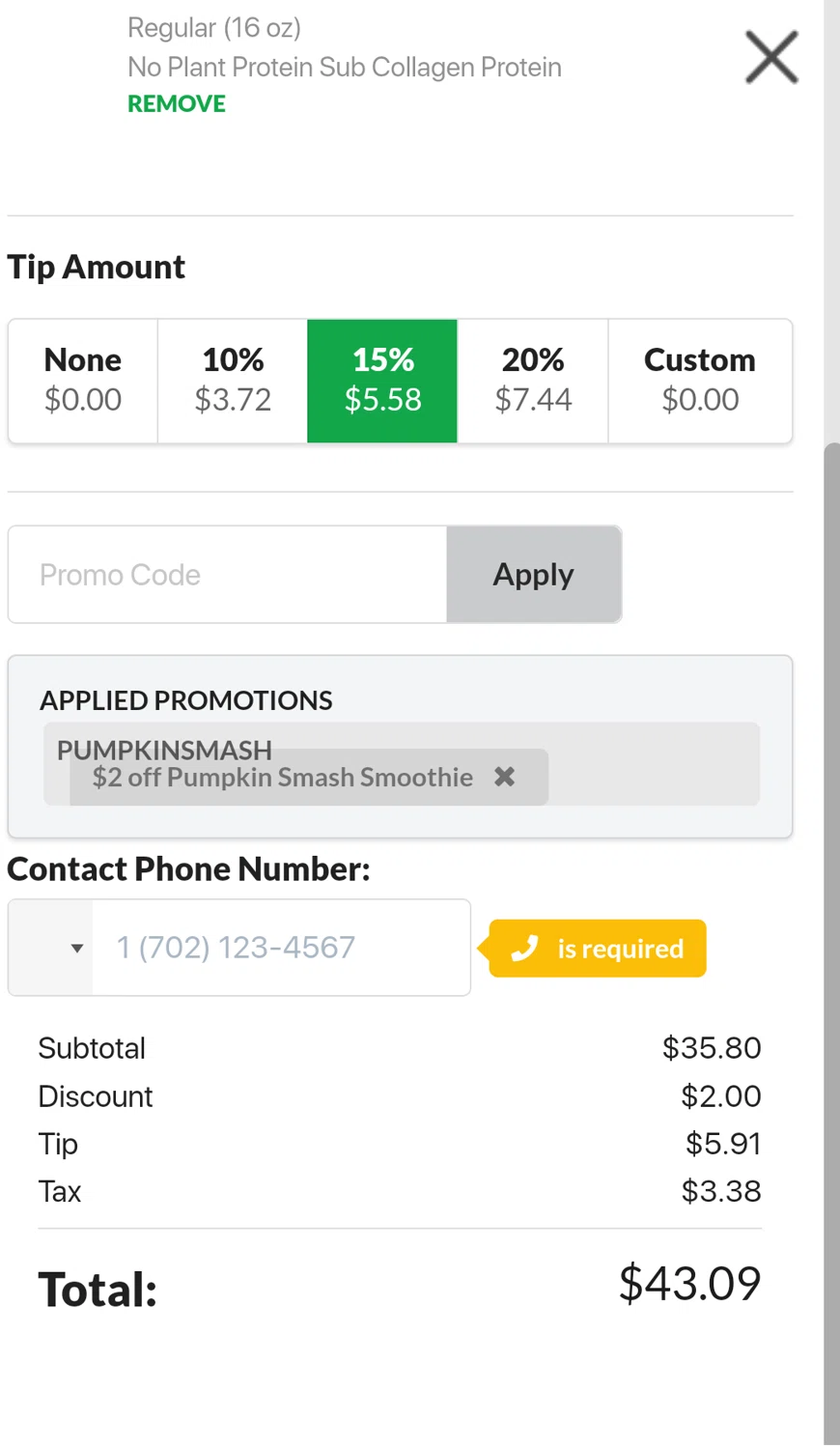 South Block Juice Co. checkout page showing South Block Juice Co. promo code box | Screenshot taken by SimplyCodes community member on Oct 26, 2023
