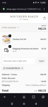 Elizabethg10 coupon verification screenshot