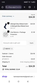 New10 coupon verification screenshot