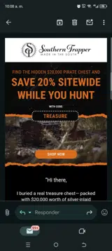 Southern Trapper coupon verification screenshot