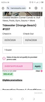 SVRSTAYPCOLA20 coupon verification screenshot