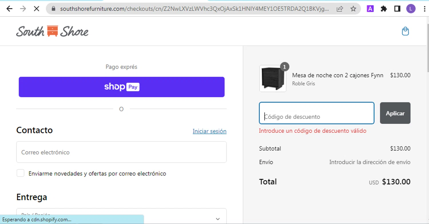 South Shore Furniture promo code screenshot showing code RESOLUTION2025 applied at South Shore Furniture checkout page. Uploaded by SimplyCodes community member NobleKnight286 on Feb 19, 2025