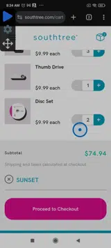 SUNSET coupon verification screenshot