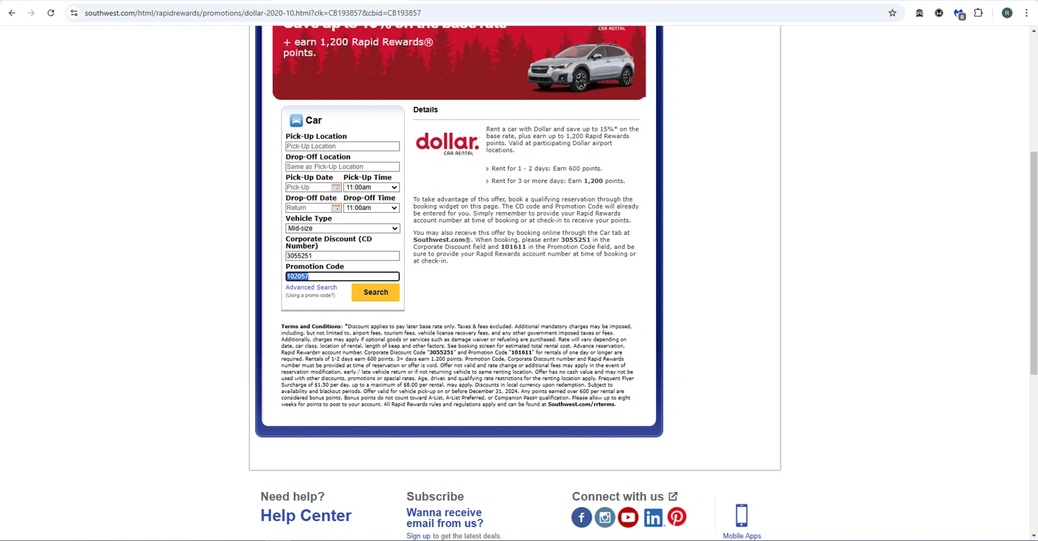 how to use Southwest coupons