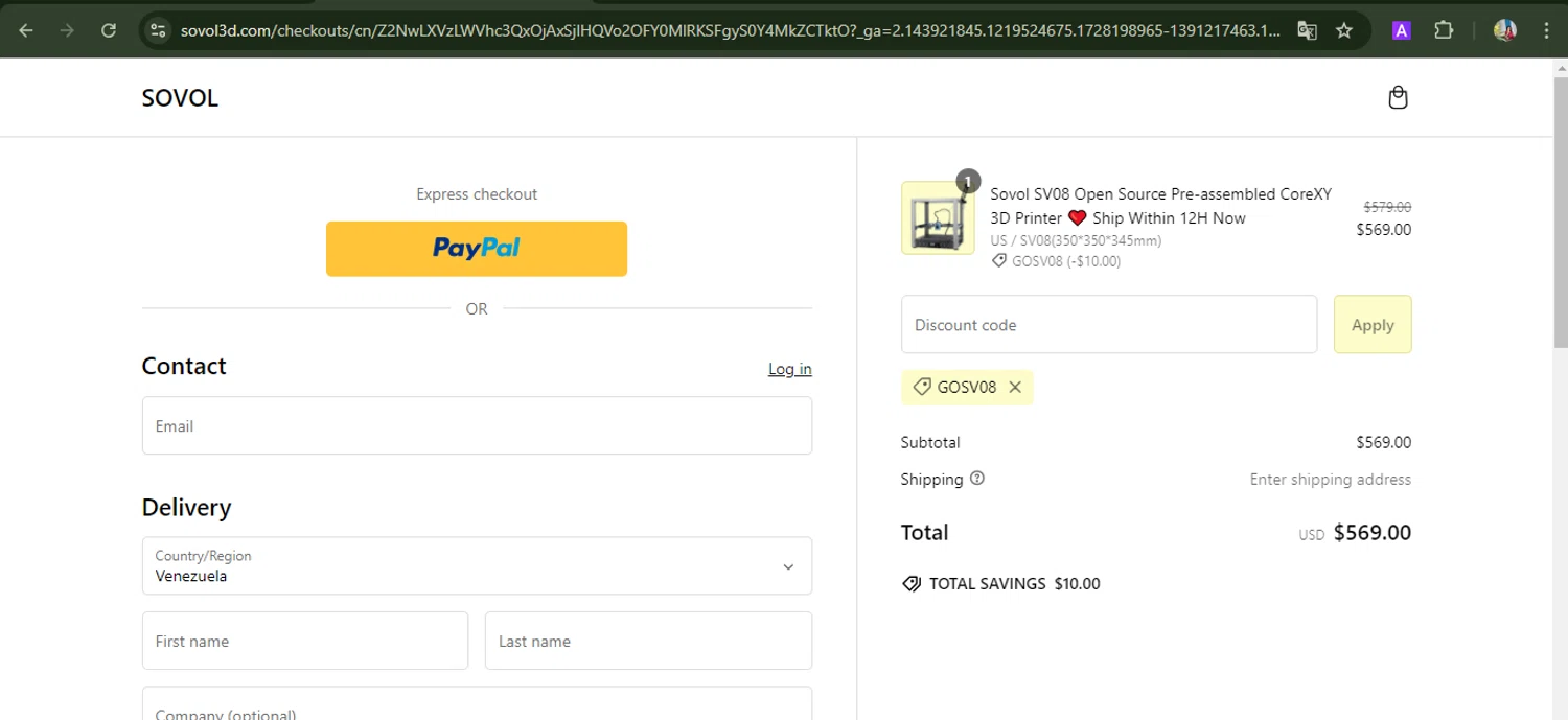 how to use Sovol3d coupons