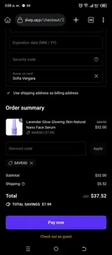 save60 coupon verification screenshot