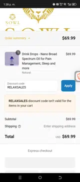 RELAXSALES coupon verification screenshot