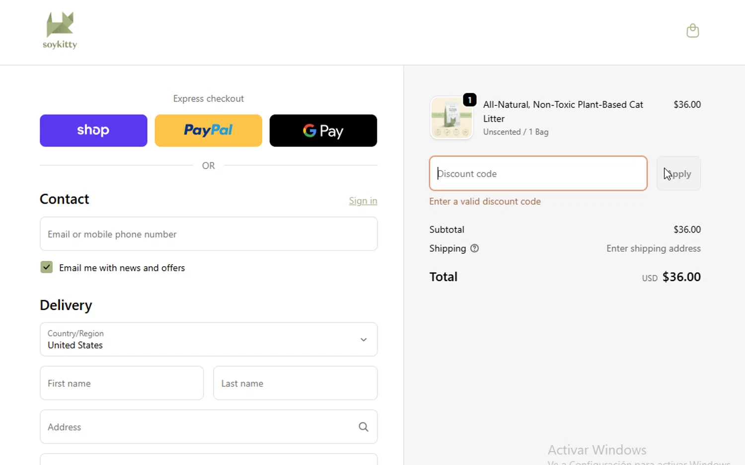 SoyKitty promo code screenshot showing code GIVEAWAY15 applied at SoyKitty checkout page. Uploaded by SimplyCodes community member BudgetGuardian5712 on Mar 29, 2026