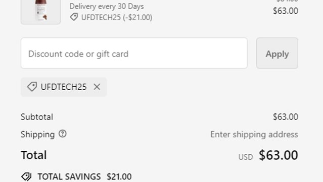 Soylent checkout page showing Soylent discount code box | Screenshot taken by SimplyCodes community member on Jun 23, 2024