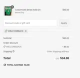 WELCOMEBACK coupon verification screenshot