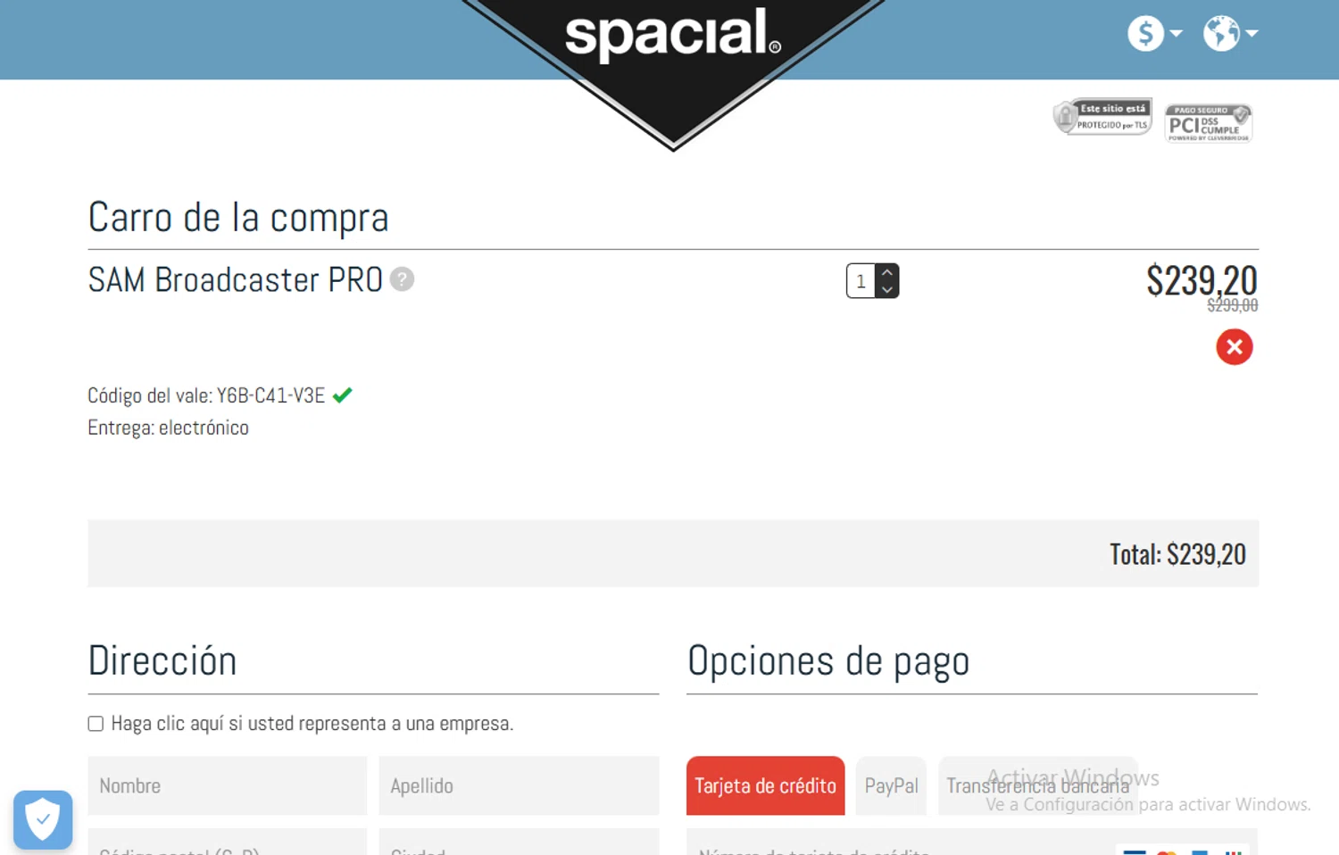 Spacial promo code screenshot showing code Y6B-C41-V3E applied at Spacial checkout page. Uploaded by SimplyCodes community member Gary_23 on Sep 8, 2025