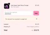 ARIA90509 coupon verification screenshot
