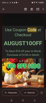 AUGUST10OFF coupon verification screenshot