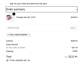 KELLYDELACREME coupon verification screenshot