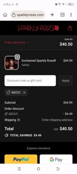 ADCU1 coupon verification screenshot
