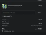 Welcome20 coupon verification screenshot