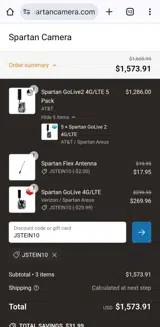 JSTEIN10 coupon verification screenshot