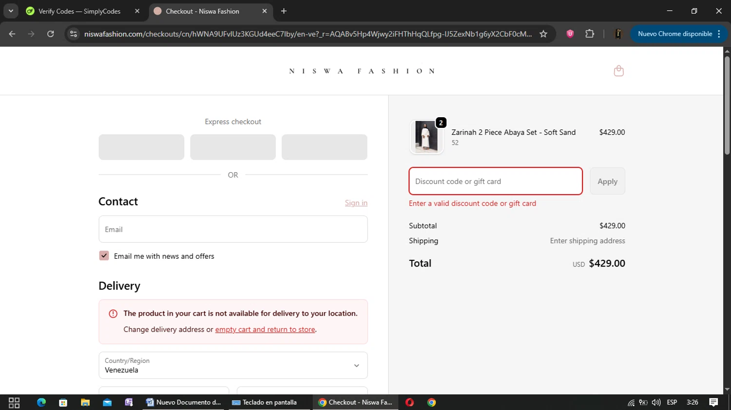 Spartan Fit Nutrition promo code screenshot showing code JOSECOHEN applied at Spartan Fit Nutrition checkout page. Uploaded by SimplyCodes community member yisusgamer on May 26, 2026