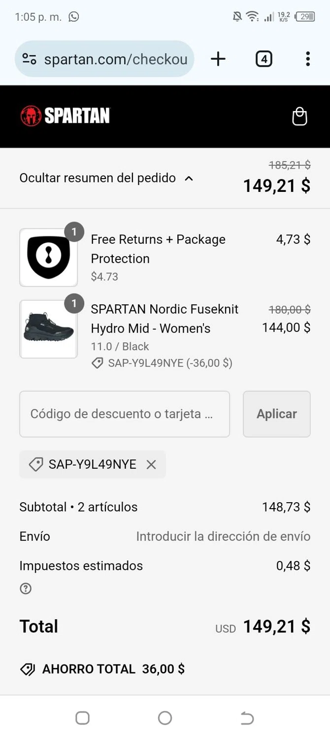 where to use Spartan promo code box