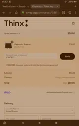 PODCAST coupon verification screenshot