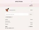 SPECTRUM25 coupon verification screenshot