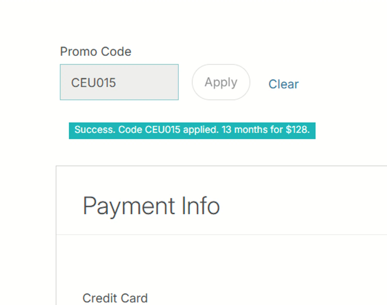 Speech Pathology promo code screenshot showing code CEU015 applied at Speech Pathology checkout page. Uploaded by SimplyCodes community member mangoBajito1543 on Jul 24, 2025