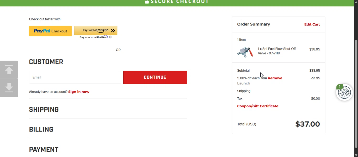 Speed Addicts discount code screenshot showing code LAUNCH applied at Speed Addicts checkout page. Uploaded by SimplyCodes community member 111111 on Nov 5, 2025