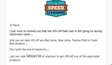 Speed Cleaning coupon verification screenshot