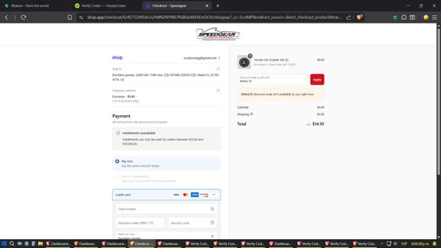 Speedgear checkout page showing Speedgear promo code box | Screenshot taken by SimplyCodes community member on Aug 30, 2025