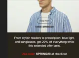 SPRING20 coupon verification screenshot