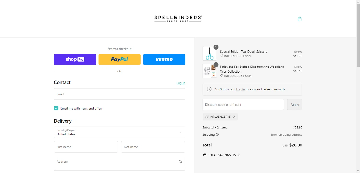 how to use Spellbinders coupons