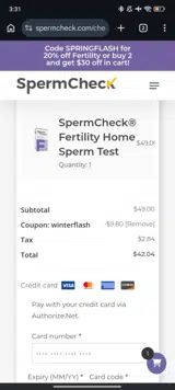 WINTERFLASH coupon verification screenshot
