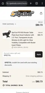 SPEETOL coupon verification screenshot
