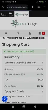 save5 coupon verification screenshot