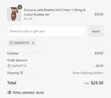 SAVEOFF15 coupon verification screenshot